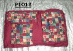 PATCHWORK HEARTS ON BURGUNDY - MULTI-PURPOSE DIAPER BAG TRAVEL TOTE CHILD SEAT AND CARRIER
