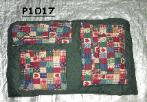 PATCHWORK HEARTS ON FOREST GREEN - MULTI-PURPOSE DIAPER BAG TRAVEL TOTE CHILD SEAT AND CARRIER