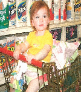 SHOPPING CART COMFORT FOR BABY WITH 6-IN-1 TEND-A-TOT CELEBRITY-STYLE DESIGNER  DIAPER BAG
